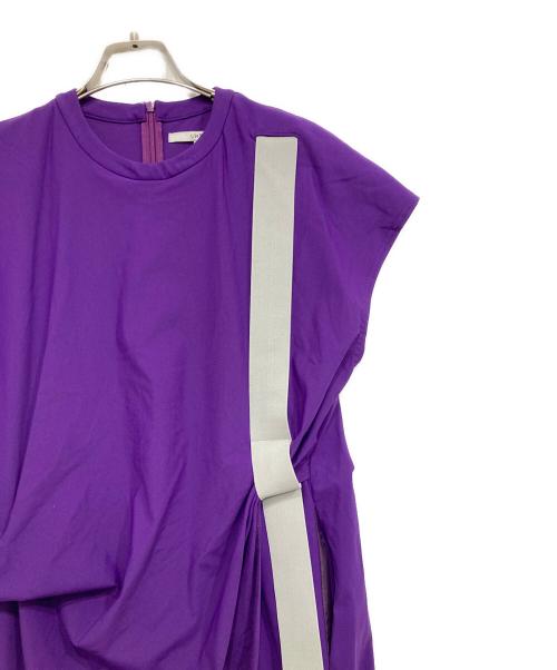 UN3D.（アンスリード）UN3D. (アンスリード) ショルダーテープドレープワンピース パープル サイズ:38の古着・服飾アイテム