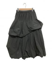 ENFOLD（エンフォルド）の古着「SOLID WAVE TUCK SKIRT」｜ブラック