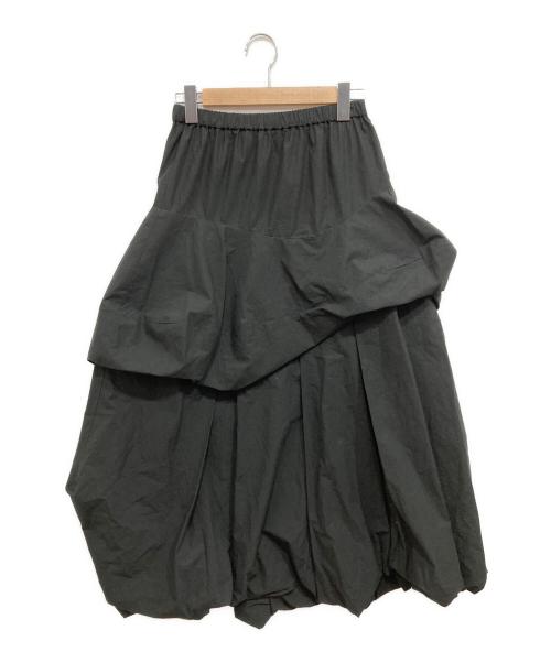 ENFOLD（エンフォルド）ENFOLD (エンフォルド) SOLID WAVE TUCK SKIRT ブラック サイズ:SIZE 38の古着・服飾アイテム