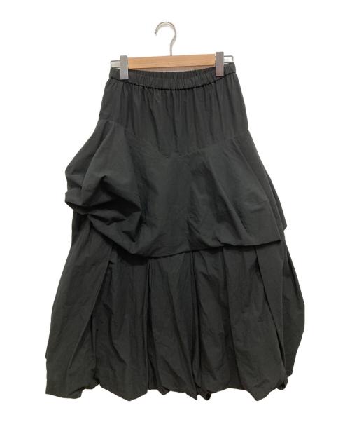 ENFOLD（エンフォルド）ENFOLD (エンフォルド) SOLID WAVE TUCK SKIRT ブラック サイズ:SIZE 38の古着・服飾アイテム