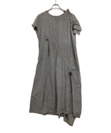 Y's（ワイズ）の古着「ドローコードギャザーノースリーブワンピース」｜グレー