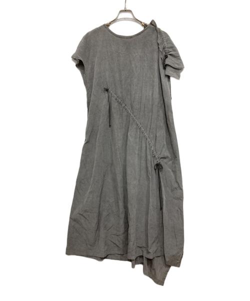 Y's（ワイズ）Y's (ワイズ) ドローコードギャザーノースリーブワンピース グレー サイズ:Mの古着・服飾アイテム