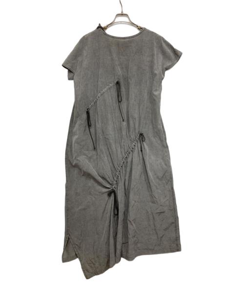 Y's（ワイズ）Y's (ワイズ) ドローコードギャザーノースリーブワンピース グレー サイズ:Mの古着・服飾アイテム