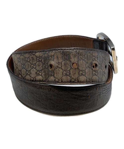 GUCCI（グッチ）GUCCI (グッチ) GG柄キャンバスベルト ブラックの古着・服飾アイテム