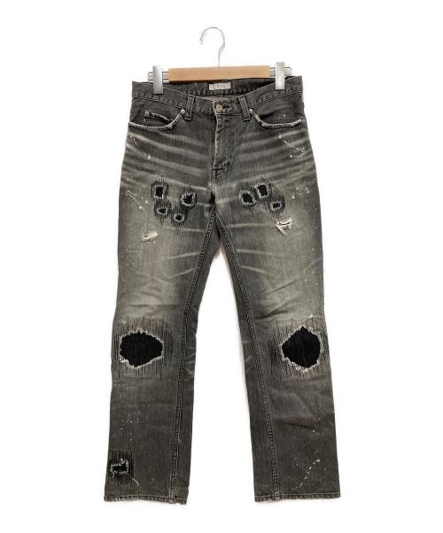 NUMBER (N)INE（ナンバーナイン）NUMBER (N)INE (ナンバーナイン) 00’sグランジデニムパンツ グレー サイズ:SIZE3×LENGTH28の古着・服飾アイテム