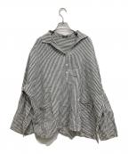 journal standard luxeジャーナルスタンダード ラックス）の古着「リネンワッシャー スキッパーシャツ」｜グレー×ホワイト