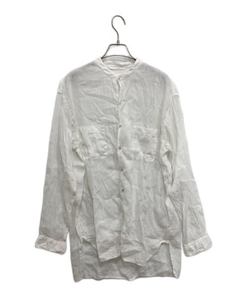 maison de soil homme（メゾンドソイルオム）maison de soil homme (メゾンドソイルオム) コットンリネンブラウス ホワイト サイズ:Mの古着・服飾アイテム