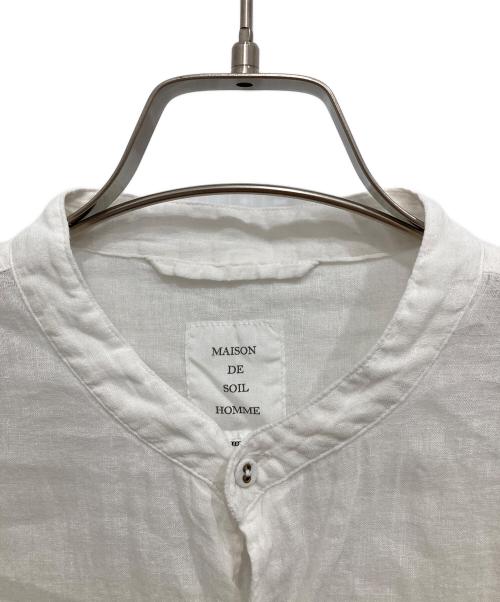 maison de soil homme（メゾンドソイルオム）maison de soil homme (メゾンドソイルオム) コットンリネンブラウス ホワイト サイズ:Mの古着・服飾アイテム