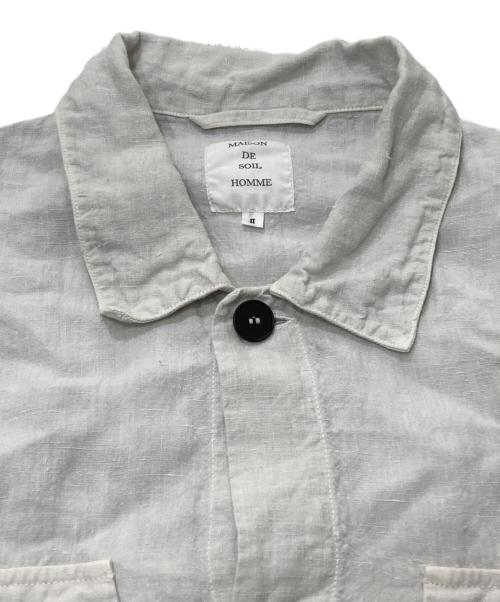maison de soil homme（メゾンドソイルオム）maison de soil homme (メゾンドソイルオム) リネンシャツジャケット グレー サイズ:SIZE2の古着・服飾アイテム