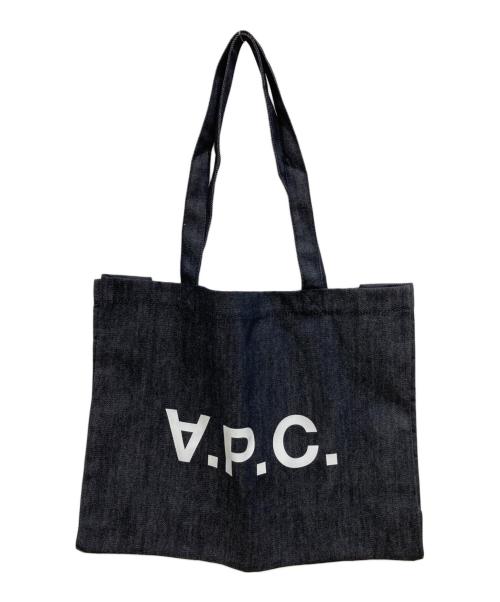 A.P.C.（アーペーセー）A.P.C. (アーペーセー) Daniela logo-print denim tote bag インディゴの古着・服飾アイテム