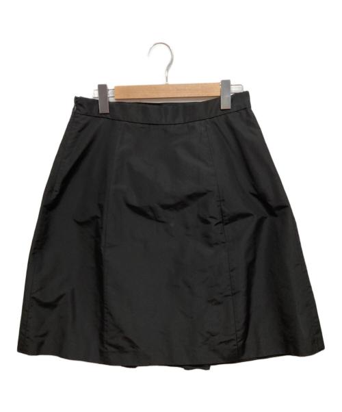 PRADA（プラダ）PRADA (プラダ) ミディアムフレアスーカート ブラック サイズ:44Ｓの古着・服飾アイテム