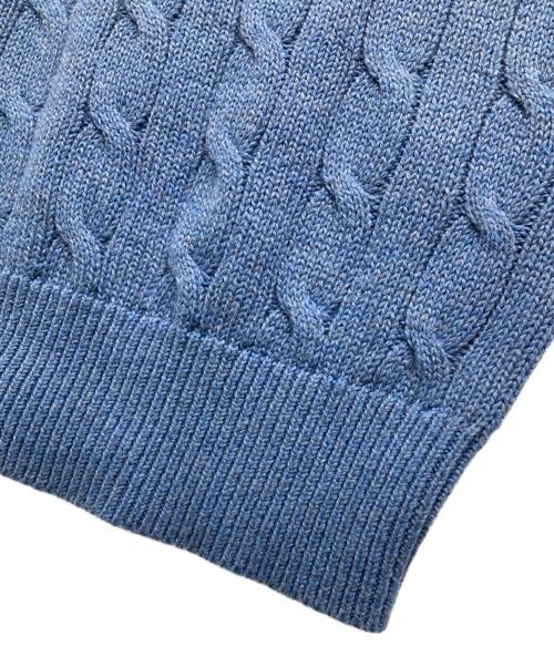 POLO RALPH LAUREN（ポロ・ラルフローレン）POLO RALPH LAUREN (ポロ・ラルフローレン) 半袖ケーブルニットポロシャツ ブルー サイズ:XSの古着・服飾アイテム