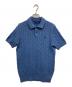 POLO RALPH LAUREN（ポロ・ラルフローレン）の古着「半袖ケーブルニットポロシャツ」｜ブルー