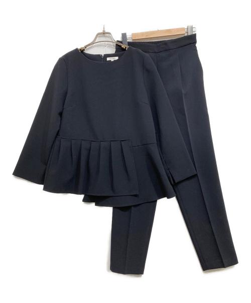 PLST（プラステ）PLST (プラステ) ティアードブラウスパンツセットアップ ネイビー サイズ:Mの古着・服飾アイテム