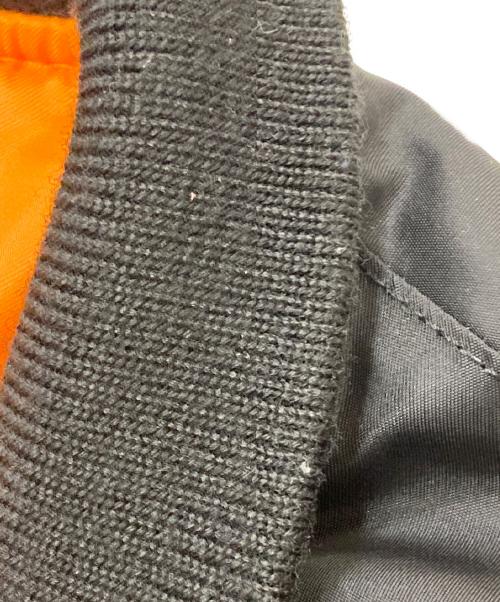 UNDERCOVER（アンダーカバー）UNDERCOVER (アンダーカバー) レザースリーブナイロンMA-1 ブラック サイズ:Mの古着・服飾アイテム