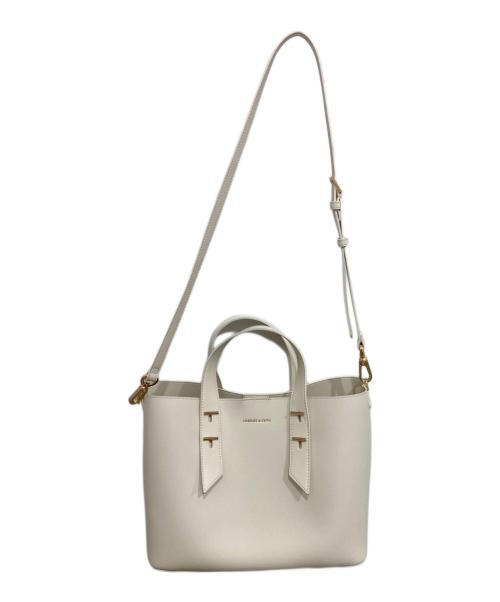 CHARLES & KEITH（チャールズアンドキース）CHARLES & KEITH (チャールズアンドキース) ダブルハンドルスラウチーバッグ ホワイトの古着・服飾アイテム
