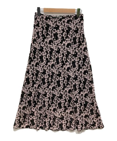 theory luxe（セオリーリュクス）theory luxe (セオリーリュクス) 花柄スカート ブラック×ピンク サイズ:40 未使用品の古着・服飾アイテム