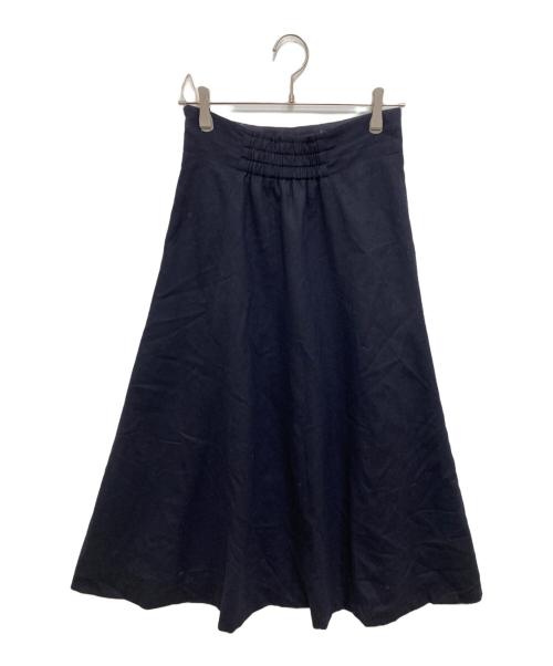BURBERRY BLUE LABEL（バーバリー ブルー レーベル）BURBERRY BLUE LABEL (バーバリー ブルー レーベル) ウールロングスカート ネイビー サイズ:Mの古着・服飾アイテム
