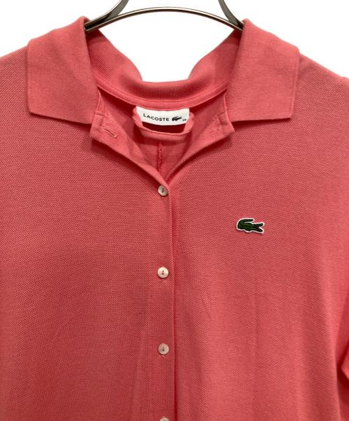 LACOSTE（ラコステ）LACOSTE (ラコステ) ロゴ刺繍シャツワンピース ピンク サイズ:34の古着・服飾アイテム