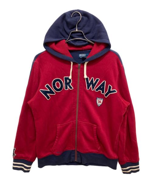 POLO RALPH LAUREN（ポロ・ラルフローレン）POLO RALPH LAUREN (ポロ・ラルフローレン) ダブルフェイスジップパーカー レッド サイズ:LLの古着・服飾アイテム