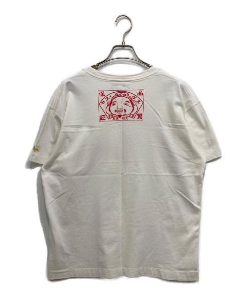 YAMANE（ヤマネ）YAMANE (ヤマネ) プリントTシャツ ホワイト サイズ:SIZE42の古着・服飾アイテム