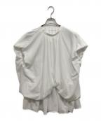 ENFOLDエンフォルド）の古着「WAVE SHIRRING BLOUSE」｜ホワイト