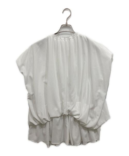 ENFOLD（エンフォルド）ENFOLD (エンフォルド) WAVE SHIRRING BLOUSE ホワイト サイズ:SIZE38の古着・服飾アイテム