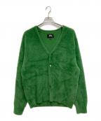 stussyステューシー）の古着「SHAGGY Cardigan/ニットカーディガン」｜グリーン