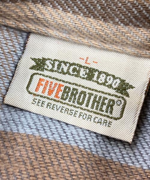 FIVE BROTHER（ファイブブラザー）FIVE BROTHER (ファイブブラザー) ネルシャツ ブラウン サイズ:Lの古着・服飾アイテム