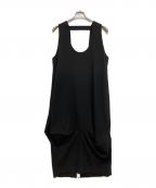 ENFOLDエンフォルド）の古着「ENFOLD CURVE-DRAPE DRESS」｜ブラック