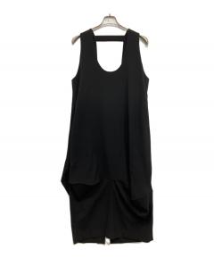 中古・古着通販】ENFOLD (エンフォルド) STRING DRAPE-DRESS ブラック