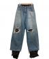 LOADINGROOM（ローディングルーム）の古着「Double denim track pants」｜ブラック
