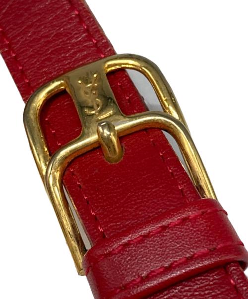 Yves Saint Laurent（イヴサンローラン）Yves Saint Laurent (イヴサンローラン) ショルダーバッグ レッド×ブラックの古着・服飾アイテム