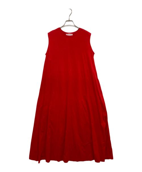 BEARDSLEY（ビアズリー）BEARDSLEY (ビアズリー) シンプルカットフレアワンピース レッド サイズ:1 未使用品の古着・服飾アイテム