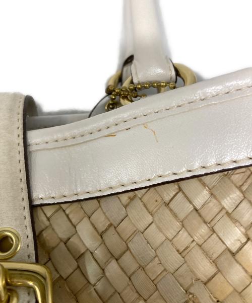 COACH（コーチ）COACH (コーチ) 編み込みハンドバッグ ホワイトの古着・服飾アイテム