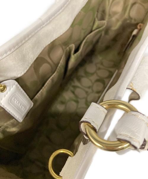 COACH（コーチ）COACH (コーチ) 編み込みハンドバッグ ホワイトの古着・服飾アイテム