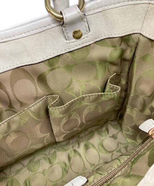 COACH（コーチ）COACH (コーチ) 編み込みハンドバッグ ホワイトの古着・服飾アイテム