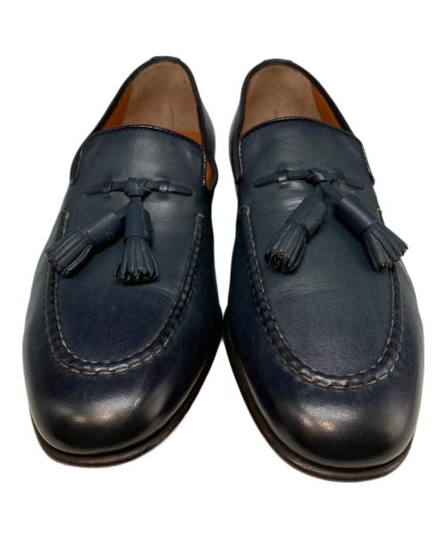 Santoni（サントーニ）Santoni (サントーニ) タッセルローファー ネイビー サイズ:24.5cmの古着・服飾アイテム