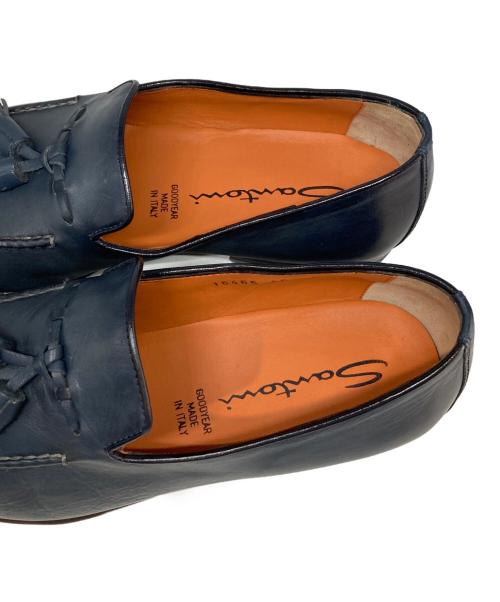 Santoni（サントーニ）Santoni (サントーニ) タッセルローファー ネイビー サイズ:24.5cmの古着・服飾アイテム