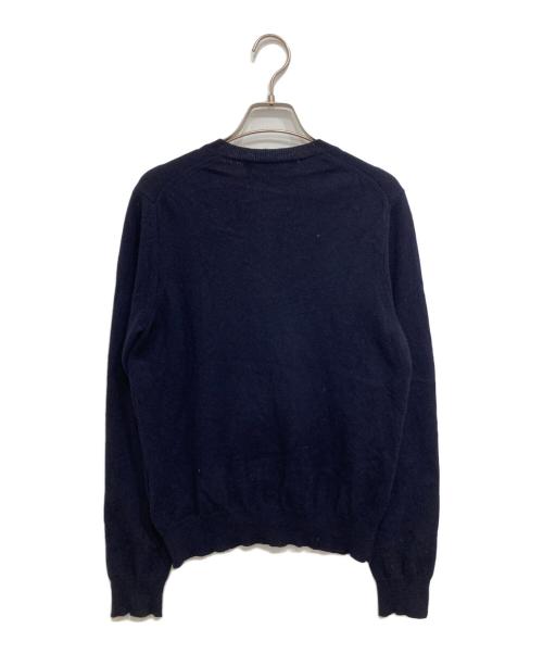 PLAY COMME des GARCONS（プレイコムデギャルソン）PLAY COMME des GARCONS (プレイコムデギャルソン) クルーネックウールカーディガン ネイビー サイズ:Mの古着・服飾アイテム