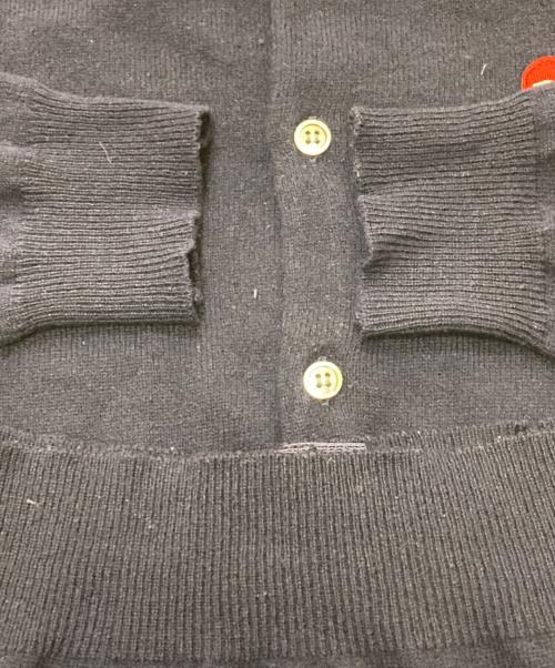 PLAY COMME des GARCONS（プレイコムデギャルソン）PLAY COMME des GARCONS (プレイコムデギャルソン) クルーネックウールカーディガン ネイビー サイズ:Mの古着・服飾アイテム