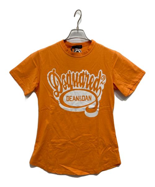 DSQUARED2（ディースクエアード）DSQUARED2 (ディースクエアード) プリントTシャツ オレンジ サイズ:L 未使用品の古着・服飾アイテム