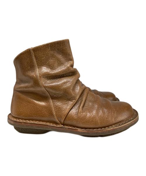 Trippen（トリッペン）Trippen (トリッペン) PLEATS/サイドジップレザーブーツ ブラウン サイズ:SIZE38の古着・服飾アイテム