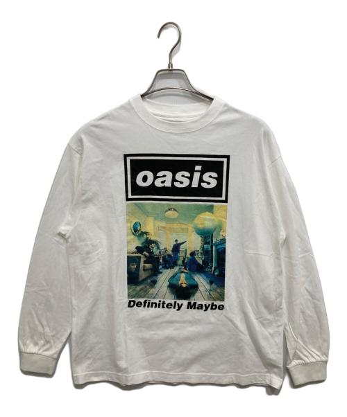 Adam et Rope（アダム エ ロペ）Adam et Rope (アダム エ ロペ) oasis (オアシス) バンドTシャツ/長袖カットソー ホワイト サイズ:Lの古着・服飾アイテム