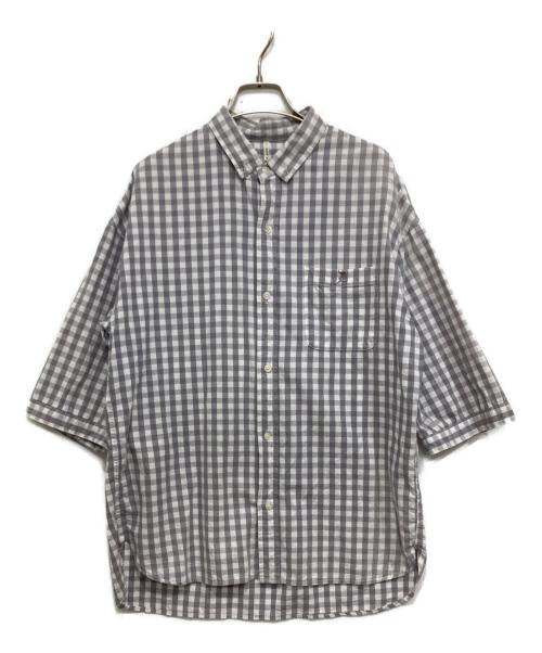 The Duffer of ST.George（ザ ダファーオブセントジョージ）The DUFFER of ST.GEORGE (ザ ダファーオブセントジョージ) 半袖チェックシャツ グレー サイズ:Mの古着・服飾アイテム