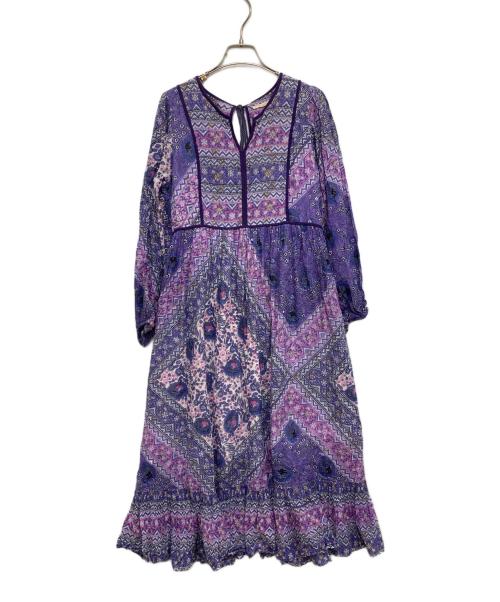 ne quittez pas（ヌキテパ）ne quittez pas (ヌキテパ) ETHNIC PRINT FRILLED DRESS パープル サイズ:記載なしの古着・服飾アイテム