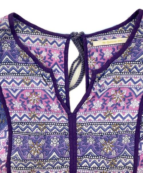 ne quittez pas（ヌキテパ）ne quittez pas (ヌキテパ) ETHNIC PRINT FRILLED DRESS パープル サイズ:記載なしの古着・服飾アイテム