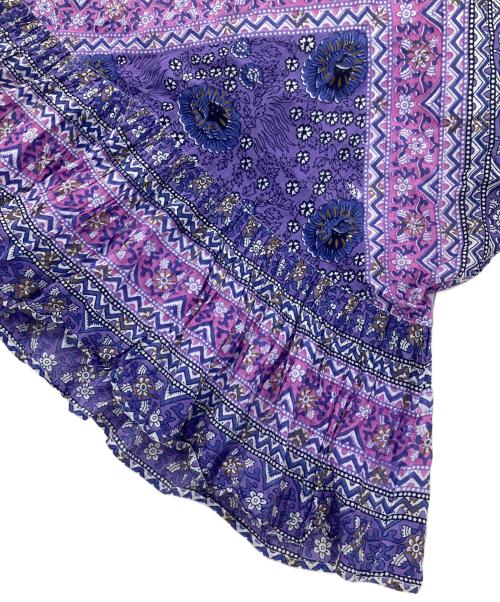ne quittez pas（ヌキテパ）ne quittez pas (ヌキテパ) ETHNIC PRINT FRILLED DRESS パープル サイズ:記載なしの古着・服飾アイテム