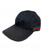 GUCCIグッチ）の古着「GGキャンバスシェリーラインベースボールキャップ」｜ブラック