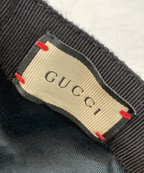 GUCCI（グッチ）GUCCI (グッチ) GGキャンバスシェリーラインベースボールキャップ ブラック サイズ:M(58)の古着・服飾アイテム